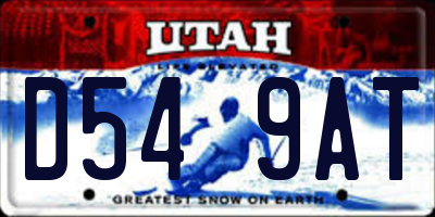 UT license plate D549AT
