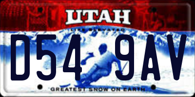 UT license plate D549AV