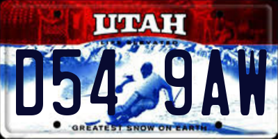 UT license plate D549AW