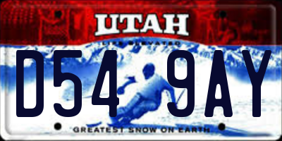 UT license plate D549AY