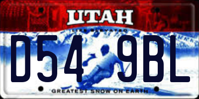 UT license plate D549BL