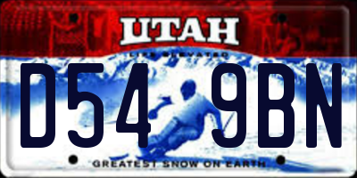 UT license plate D549BN