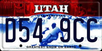 UT license plate D549CC