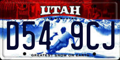UT license plate D549CJ