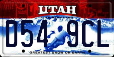 UT license plate D549CL