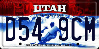 UT license plate D549CM