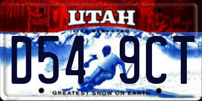 UT license plate D549CT