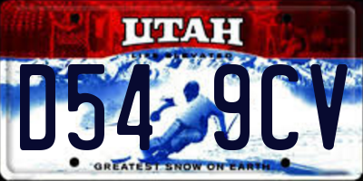 UT license plate D549CV