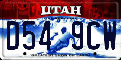 UT license plate D549CW