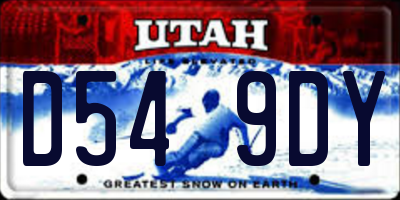 UT license plate D549DY