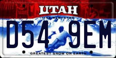 UT license plate D549EM