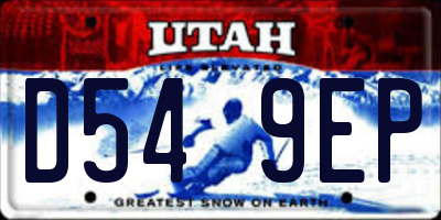 UT license plate D549EP