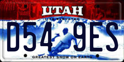 UT license plate D549ES
