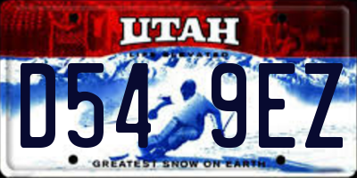UT license plate D549EZ
