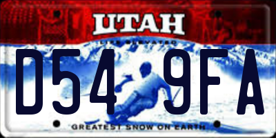 UT license plate D549FA
