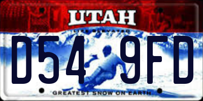 UT license plate D549FD