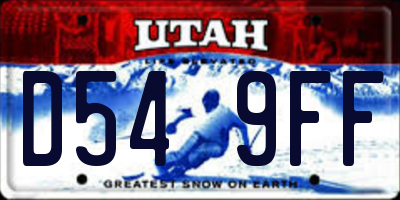 UT license plate D549FF