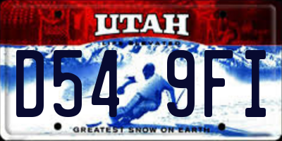 UT license plate D549FI