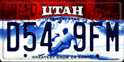 UT license plate D549FM