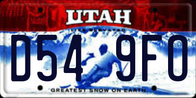 UT license plate D549FO