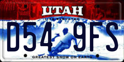 UT license plate D549FS