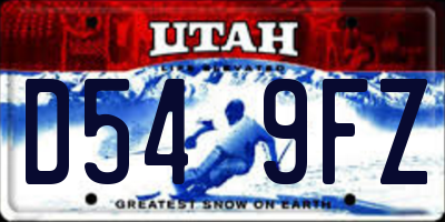 UT license plate D549FZ