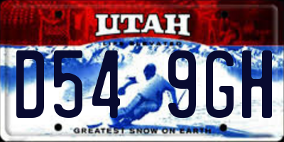 UT license plate D549GH