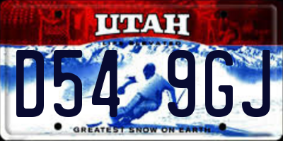 UT license plate D549GJ
