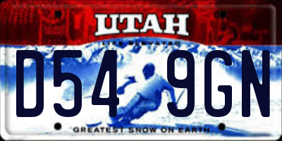 UT license plate D549GN