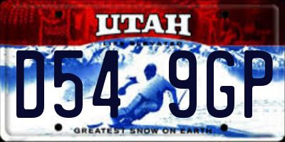 UT license plate D549GP