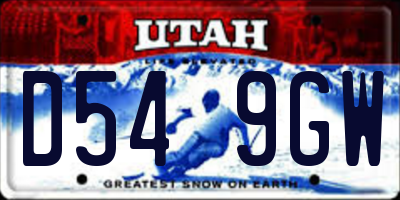 UT license plate D549GW