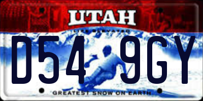 UT license plate D549GY