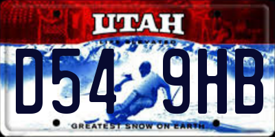 UT license plate D549HB