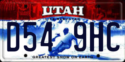 UT license plate D549HC