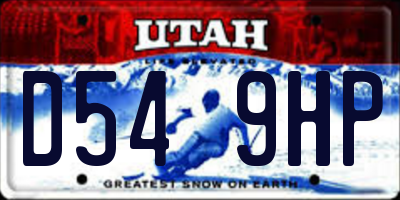 UT license plate D549HP