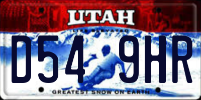 UT license plate D549HR