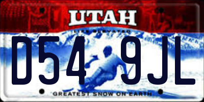 UT license plate D549JL