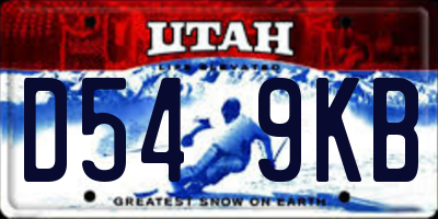 UT license plate D549KB