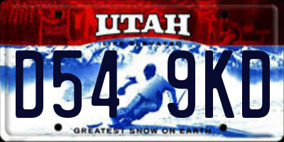 UT license plate D549KD