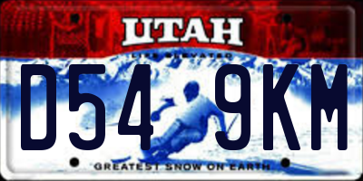 UT license plate D549KM