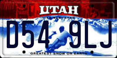 UT license plate D549LJ