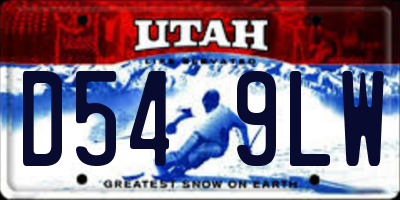UT license plate D549LW
