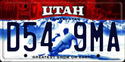 UT license plate D549MA