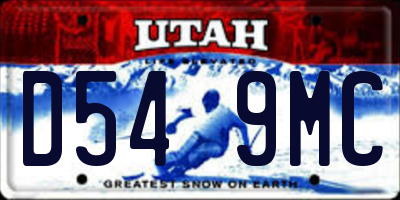 UT license plate D549MC