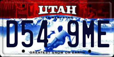 UT license plate D549ME