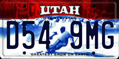 UT license plate D549MG