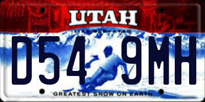 UT license plate D549MH