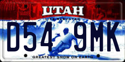 UT license plate D549MK