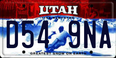 UT license plate D549NA