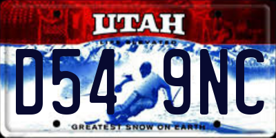 UT license plate D549NC